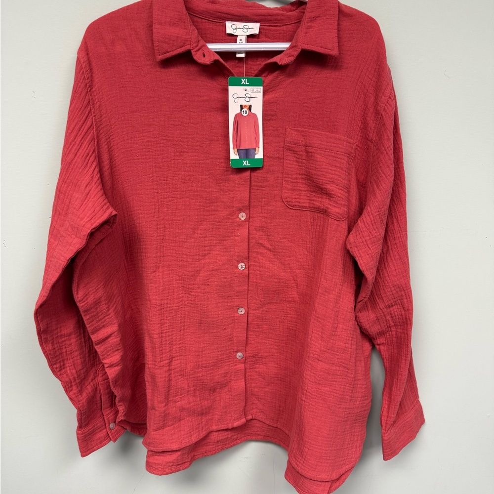 Jessica Simpson Coral Button-Up Shirt
